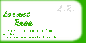 lorant rapp business card
